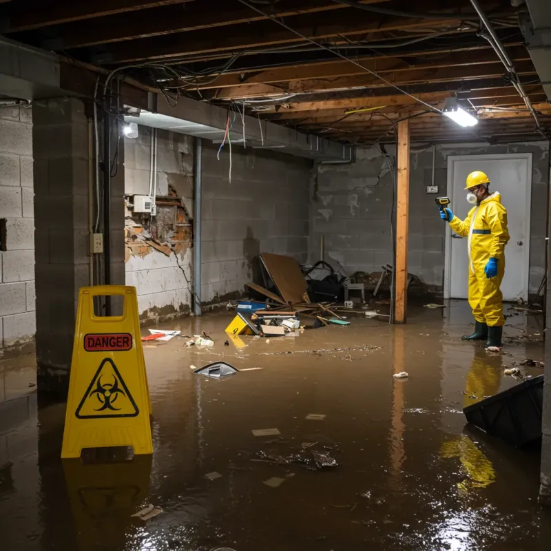Flooded Basement Electrical Hazard in Kellyville, OK Property